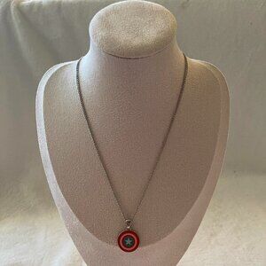Captain America shield pendant necklace in silver